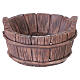 Oval wood-effect resin vat, 5 cm, for 8 cm Nativity Scene s1