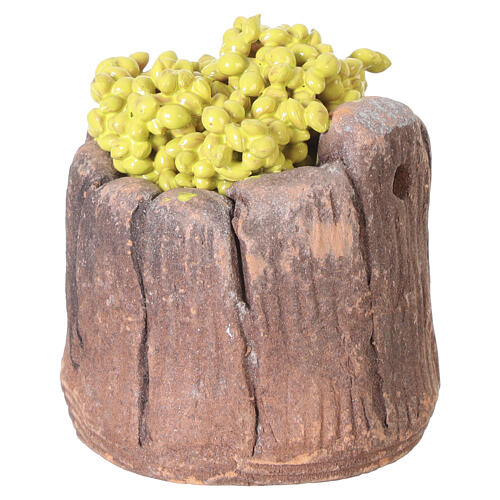 Terracotta vat with white grape bunches 5 cm for Nativity Scene with 10 cm figurines 3