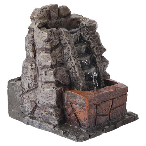 Fonte em resina com bomba de água 10x10x10 cm para presépios de 8 cm 3