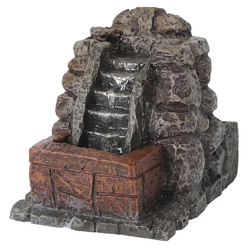 Resin Fountain with Water Pump 10x10x10 cm for 8 cm Nativity Sets 4