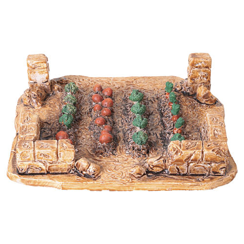 Horta em resina com verduras 5x15x15 cm para presépio 6 cm 3