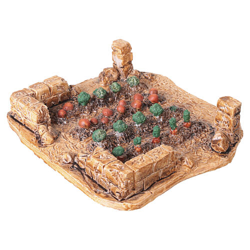 Horta em resina com verduras 5x15x15 cm para presépio 6 cm 4
