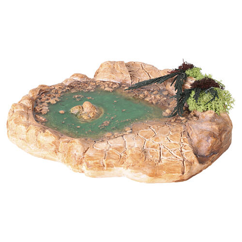 Étang effet eau en marmorine et résine 5x20x20 cm crèche 6 cm 4