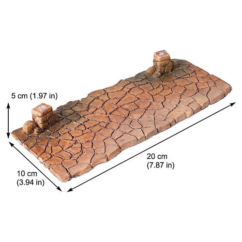 Stone-effect paved road, 5x20x10 cm, for 6 cm Nativity Scenes 2