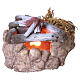Feu de camp avec lumière tremblotante 5x8,5x8 cm pour crèche de 6 cm s3