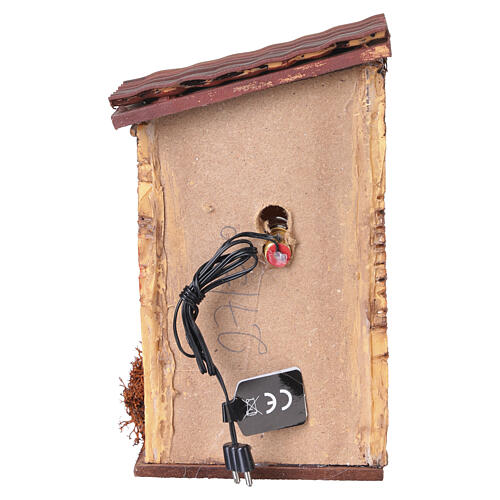 Rural house in resin with illuminated pot, 15x9x4 cm, for 6 cm Nativity Scenes 4