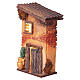 Casa rural em resina com vaso iluminado 15x9x4 cm para presépios de 6 cm s3