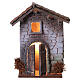 Resin house with illuminated arched entrance, 15x10x5 cm, for Nativity Scenes of 6 cm s1