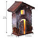 Casa em resina com entrada em arco iluminada 15x10x5 cm para presépios 6 cm s2