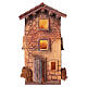 Casa-torre em estilo de vila iluminada 20x10x5 cm para presépios de 6 cm s1