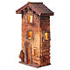 Casa-torre em estilo de vila iluminada 20x10x5 cm para presépios de 6 cm s3