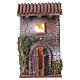 Casa di borgata resina porta ad arco illuminata 20x10x5 cm presepi 6 cm s1