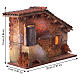 Maison rustique en résine avec escalier extérieur éclairé 10x20x5 cm crèche 6 cm s2