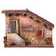 Casa rústica em resina com escada externa iluminada 12x18x4 cm para presépio de 6 cm s1