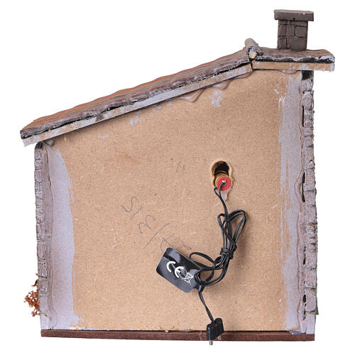 Casa resina effetto pietra arco illuminata 20x20x5 cm presepi 6 cm 4