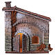 Casa resina effetto pietra arco illuminata 20x20x5 cm presepi 6 cm s1