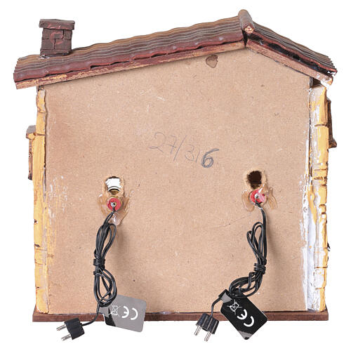 Casa bottega di borgo resina sottopasso illuminata 20x20x5 cm presepi 6 cm 4