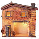 Casa bottega di borgo resina sottopasso illuminata 20x20x5 cm presepi 6 cm s1