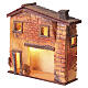 Casa bottega di borgo resina sottopasso illuminata 20x20x5 cm presepi 6 cm s3