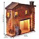 Casa-loja de aldeia em resina com passagem inferior iluminada 20x20x5 cm para presépio 6 cm s2