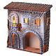 Casa resina balcone e porticato illuminata 20x20x10 cm presepi 6 cm s3