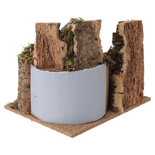 Cabaña belén con pueblo y figuras 20x25x20 cm para figuras de 6 cm 6