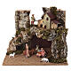 Cabaña belén con pueblo y figuras 20x25x20 cm para figuras de 6 cm s1