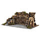 Cueva belén de corcho con escalera y establo 25x55x30 cm para figuras de 10 cm s7