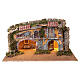Wooden Nativity stable with LED lights for 8 cm figurines, 30x55x35 cm s1