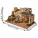 Paesaggio illuminato per presepe 8 cm con borgo e grotta 25x55x35 cm s2