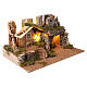 Paesaggio illuminato per presepe 8 cm con borgo e grotta 25x55x35 cm s4