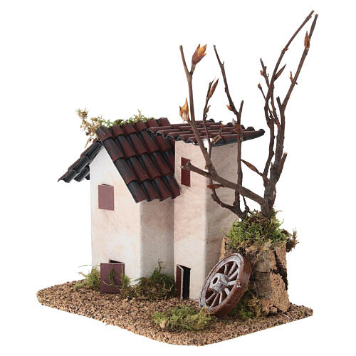 Domek wiejski z dachem z dachówek, 15×15×10 cm - do szopki 6 cm 2