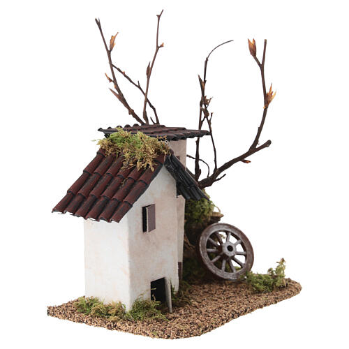 Domek wiejski z dachem z dachówek, 15×15×10 cm - do szopki 6 cm 3