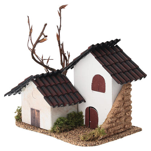 Rustykalny domek z efektem kamienia, 15×15×10 cm - do szopek 6 cm 2