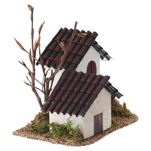 Rustykalny domek z efektem kamienia, 15×15×10 cm - do szopek 6 cm 3