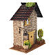 Rustic stone house with yellow door 20x15x10 cm for 6 cm nativity scene s2