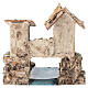 Casa rustica con fiume in resina 10x10x10 cm per presepe 6 cm s4