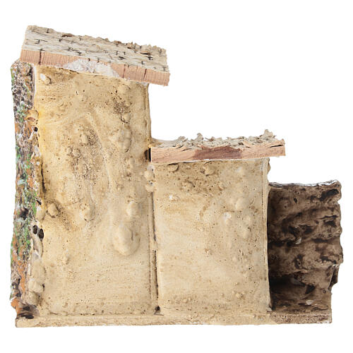 Dom rustykalny z zewnętrznymi schodami, z żywicy, 10x10x10 cm - do szopki 6 cm 4