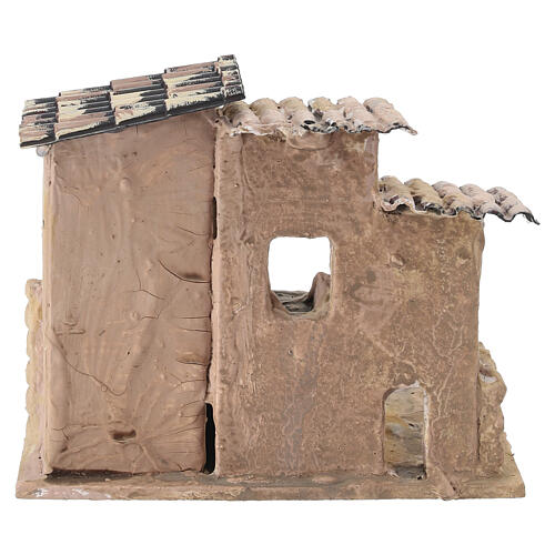 Pueblo rústico con escalera para belén 6 cm 10x13x10 cm 4