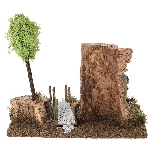 Lac avec pont et arbre 25x15x25 cm crèche 6 cm 4