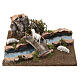 Tratto di fiume con gregge e ponte per presepe 6 cm 10x25x20 cm s1