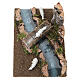 Tratto di fiume con gregge e ponte per presepe 6 cm 10x25x20 cm s2