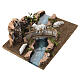Tratto di fiume con gregge e ponte per presepe 6 cm 10x25x20 cm s4