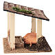Stalla con tre maiali 10x10x10 cm per presepe 6 cm s3