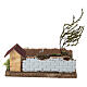 Casa cerca del río con peces y pared para belén 6 cm 15x20x15 cm s5