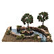 Tratto di fiume con alberi di mele per presepe 6 cm 10x25x20 cm s1