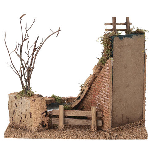 Waterfall with pond and bridges, 20x25x20 cm for 6 cm nativity 4