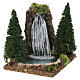 Alpine pond with waterfall and pines, 15x15x15 cm, for 6 cm Nativity Scenes s1