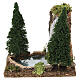 Lac alpin avec cascade et pins 15x15x15 cm crèche 6 cm s2