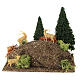Colline avec pins et cerfs pour crèche 6 cm 15x15x15 cm s1